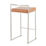 Fuji - Counter Stool Steel With Cushion - Stainless Steel