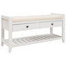 Multipurpose Entryway Shoe Rack With Cushioned Seat And Drawers
