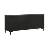 Legend - 6 Drawer Dresser With Metal Legs - Black Glaze Ash