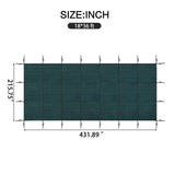 Rectangular Swimming Pool Safety Cover For Underground Pools - Green