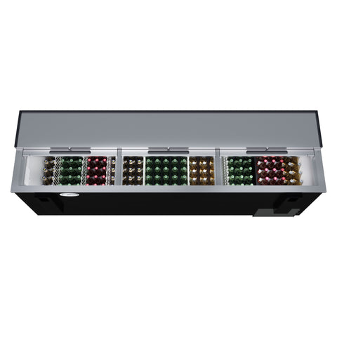 95 in. Commercial Bottle Cooler in Black with Built-In Opener, ETL Listed, 30 cu. ft. (KM-BOC95-BK)