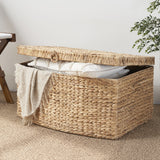 Rectangular Curve Trunk With Handles For Clothes, Toys, Magazines And Book Storage - Light Brown