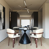 Mid Century Modern Bentwood Swivel Dining Chairs (Set of 2) - White / Walnut