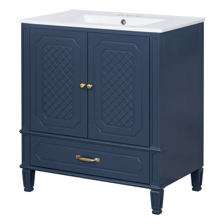 Bathroom Vanity With Sink, Soft Closing Door, Multi Functional Storage