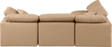 Indulge - Faux Leather 4 Piece Modular Sectional - Tan