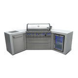 Mont Alpi Deluxe Series 9.5 Ft U-Shaped Natural Gas Outdoor Kitchen Island w/ Side Burner & Fridge - MAi805-D45FC