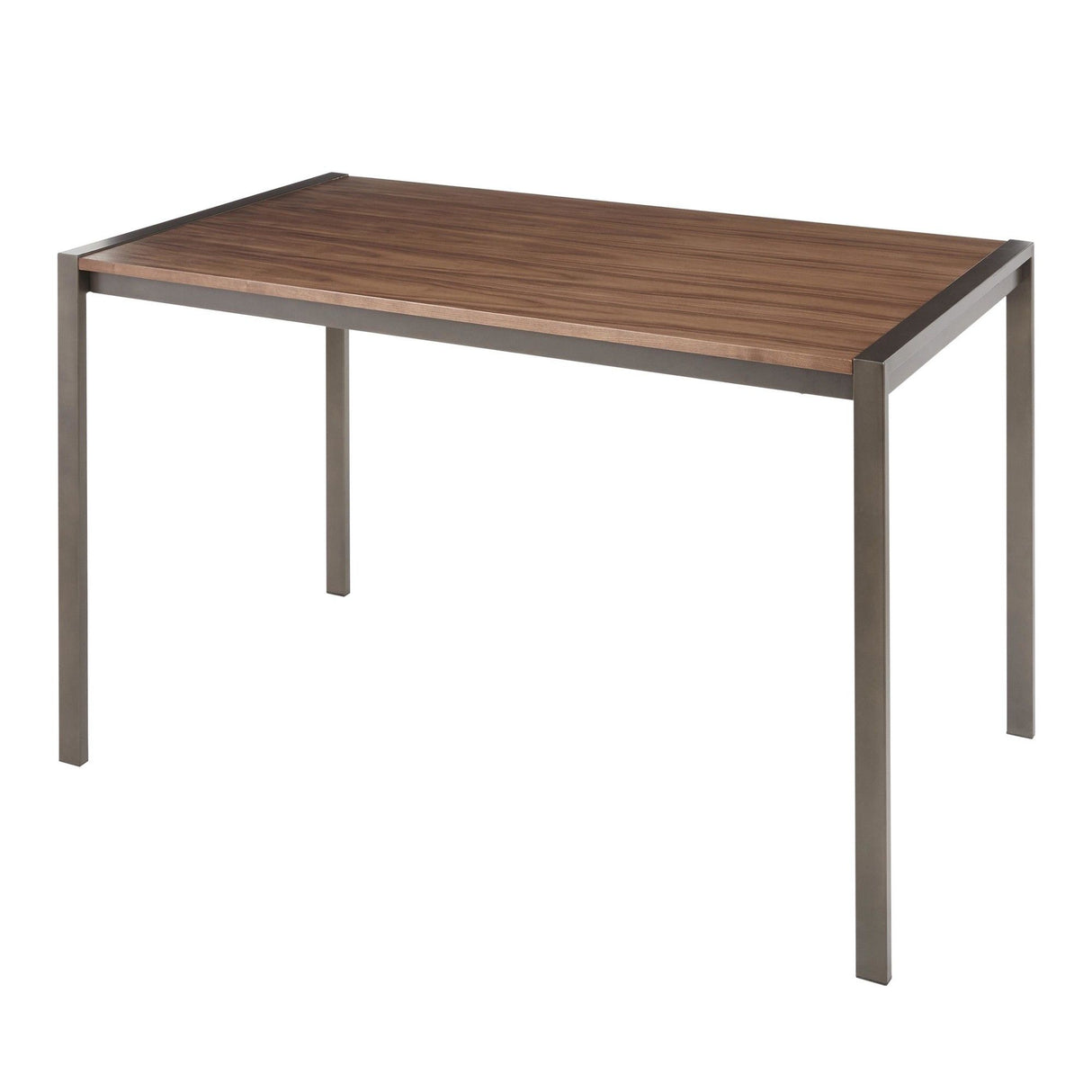 Fuji - Dining Table - Antique Metal With Walnut Wood Top