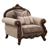 Mehadi - Chair With 2 Pillows - Velvet & Walnut