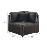 Silvester - Modular Wedge With Pillow - Gray Fabric