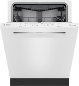 Bosch SHP53EM2N white dishwasher door slightly open