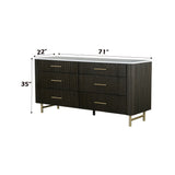 Clayten - Dresser - Espresso / White Marble