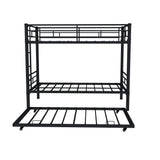 Metal Bunk Bed For Kids, Convertible Bedframe With Ladders & Guardrail