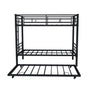 Metal Bunk Bed For Kids, Convertible Bedframe With Ladders & Guardrail