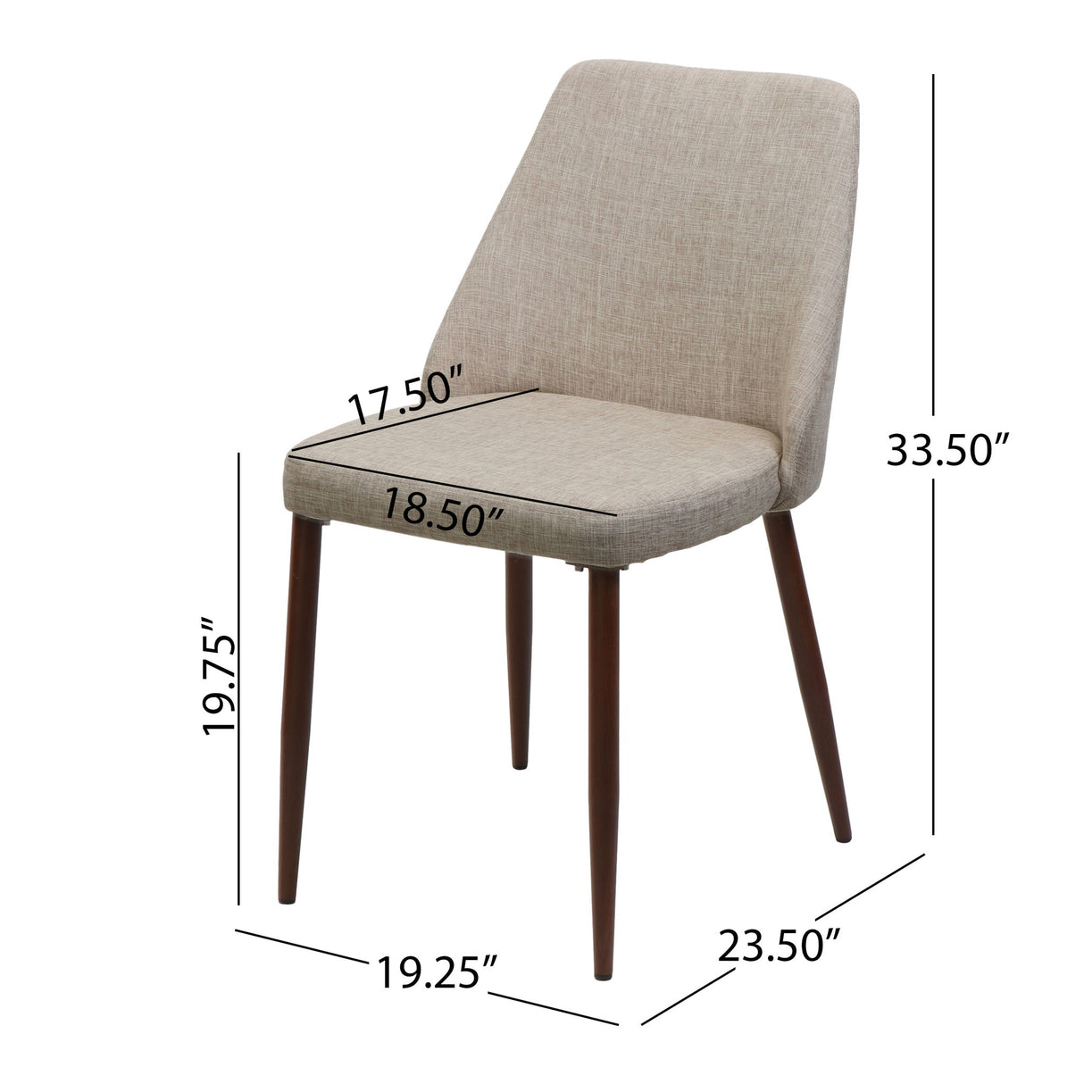 Modern Dining Chair With Iron Legs And Wood Finish