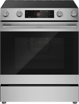 Bosch HEF3050MU 30 inch stainless steel electric slide-in range front view