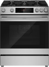Bosch HGF3050MUC 30 inch stainless steel gas slide-in range front view