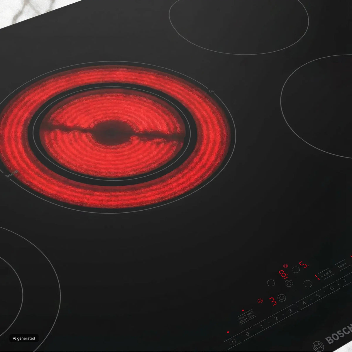 Bosch NET8062UC electric cooktop heating element detail