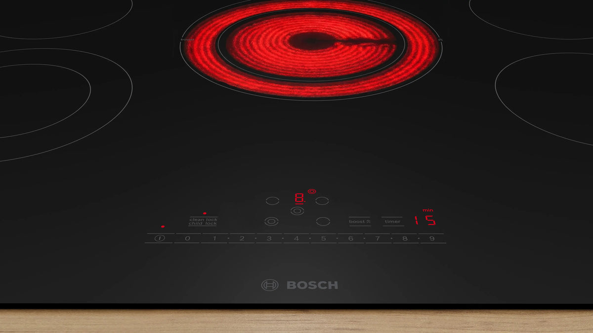 Bosch NET8062UC electric cooktop DirectSelect touch control close-up