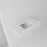 Basin Sink, Triple Faucet Holes, 2" Thick Rim, Sink Only