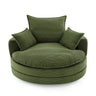 360° Swivel Accent Barrel Chair With Dual Layer Cushion And 3 Removable Pillows