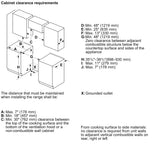 Bosch HIS8857UC induction range installation dimensions line drawing