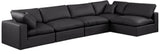 Comfy - 5 Piece Faux Leather Modular Sectional