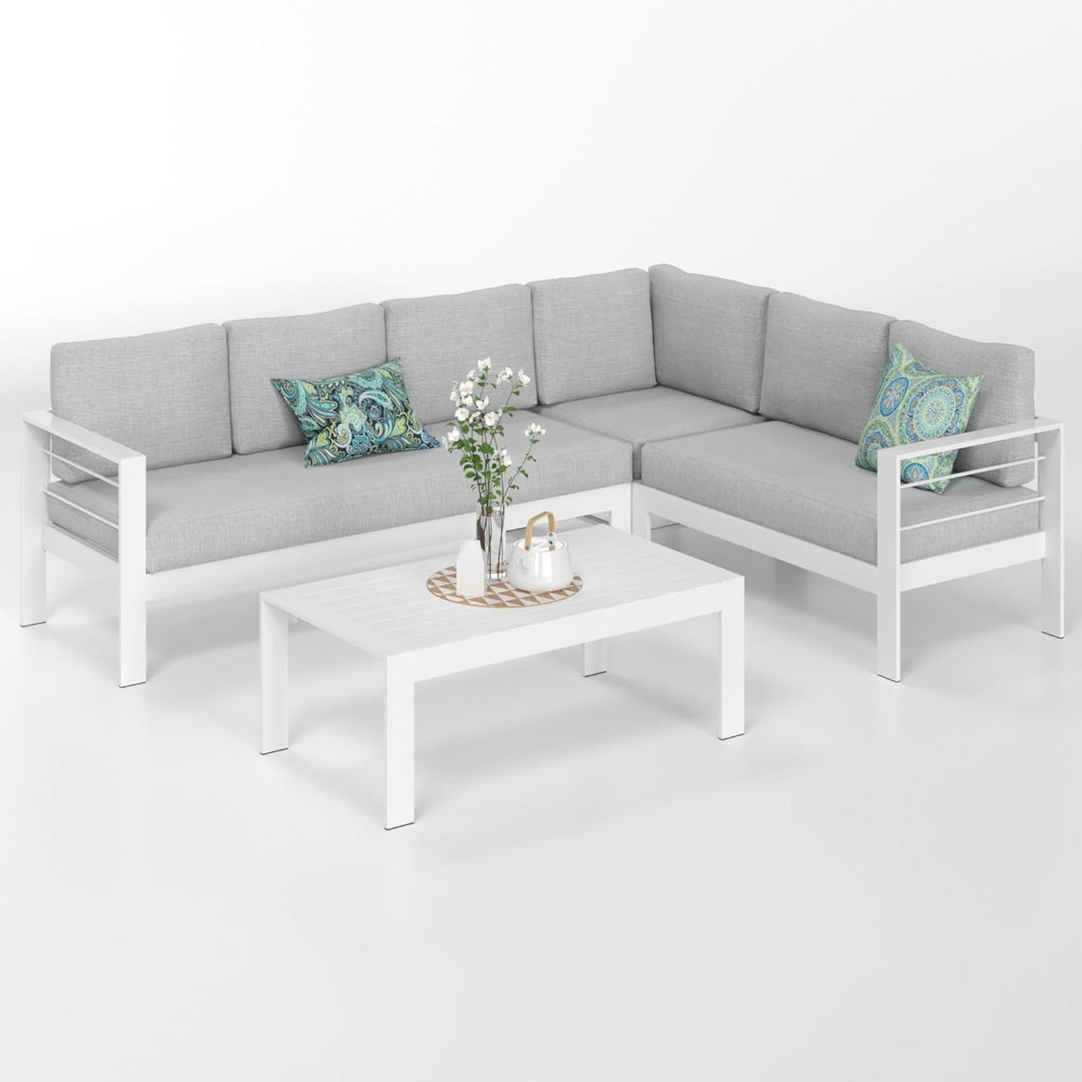 Outdoor Patio Set, All-Weather With Thick Cushions