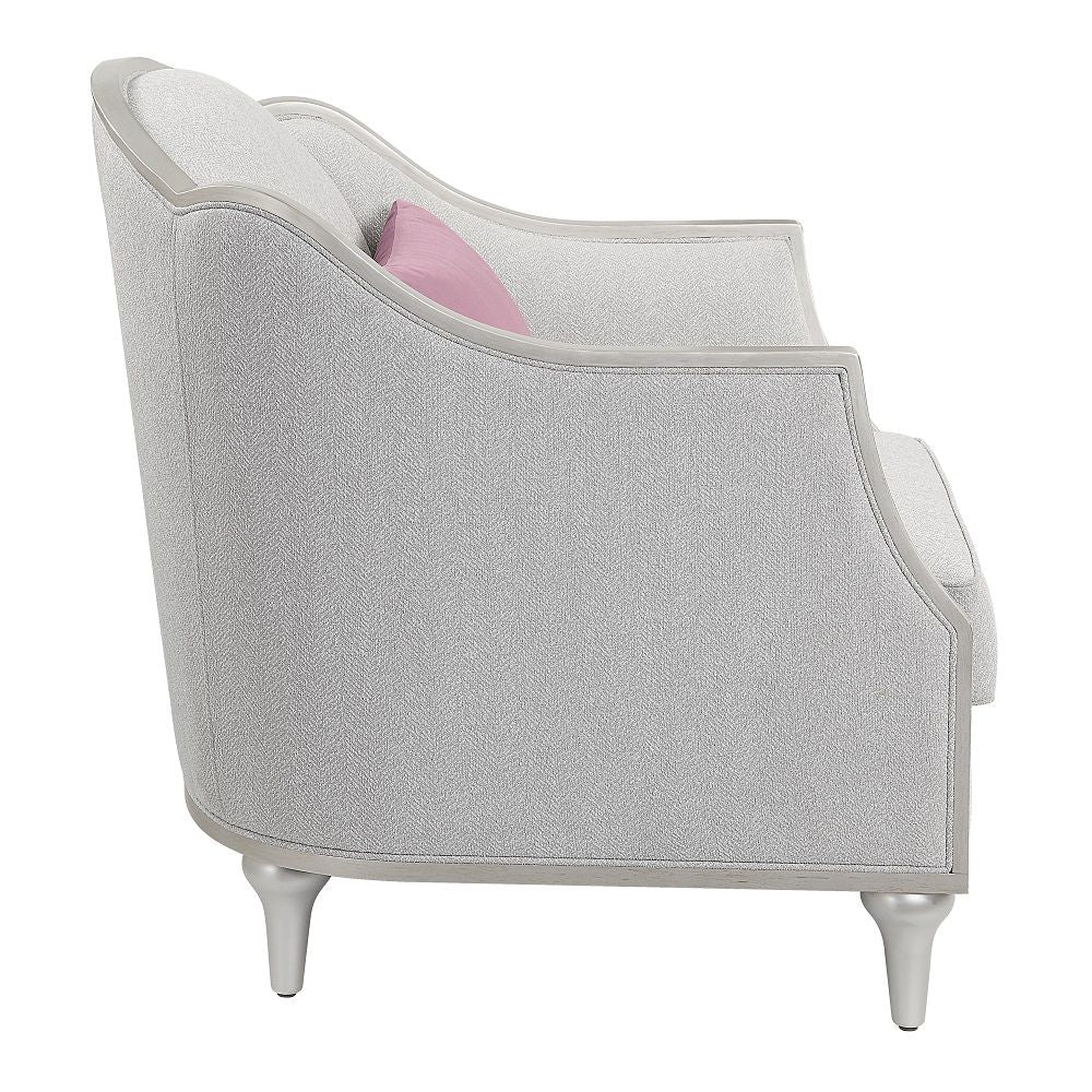 Kasa - Chair With Pillow - Beige Linen & Champagne