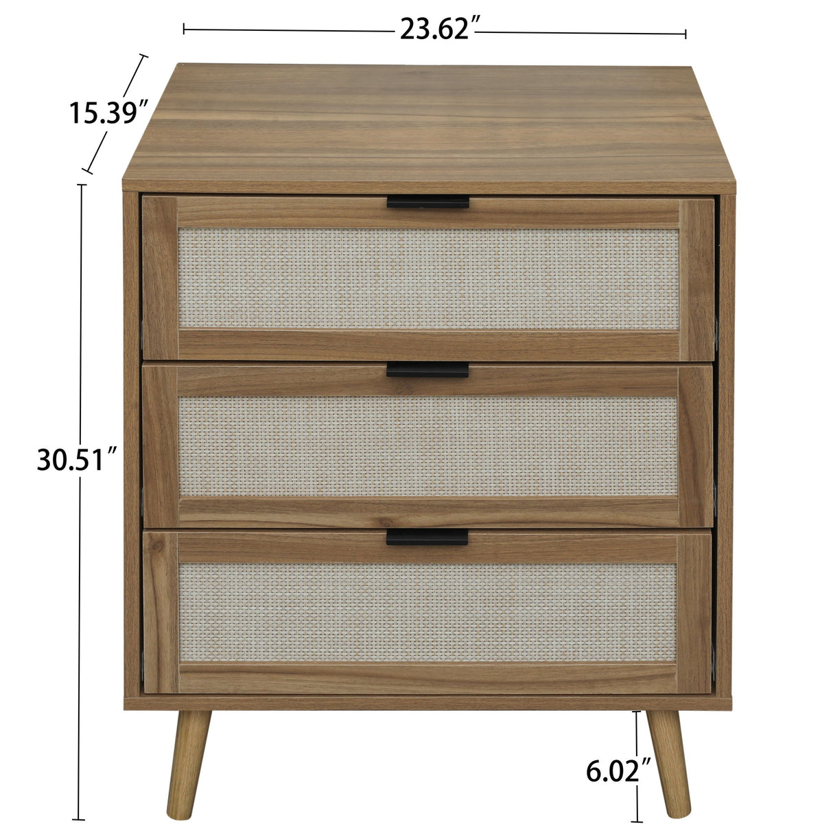 3 Drawer Cabinet, Suitable For Bedroom, Living Room, Study - Walnut