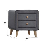 Valda - Nightstand - Light Gray Fabric