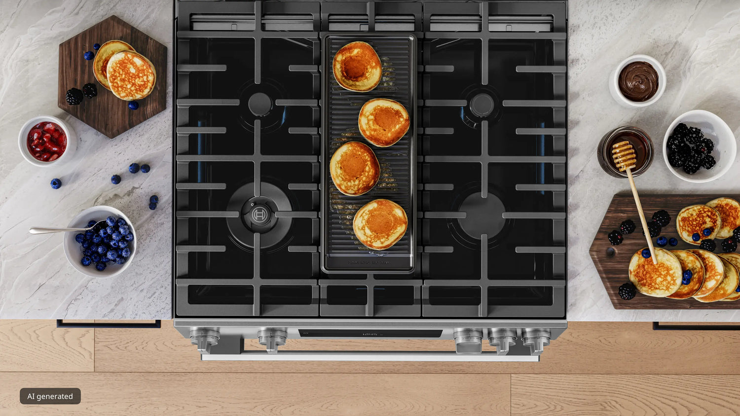 Bosch HGF3050MUC central oval burner feature
