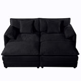 Modern Comfy Deep Seat Modular Sectional Sofa Cloud Couch With Ottoman
