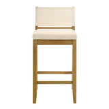 Yaneli - Contemporary Natural Wood Bar Height Kitchen Bar Stool
