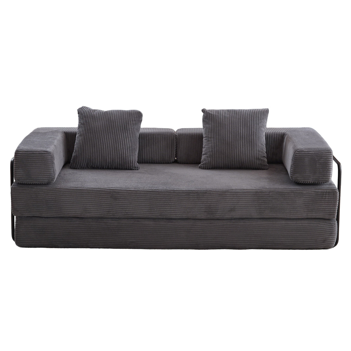 Floor Couch, Convertible Floor Sofa Bed With Pillow Back Support Armrest