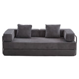 Floor Couch, Convertible Floor Sofa Bed With Pillow Back Support Armrest