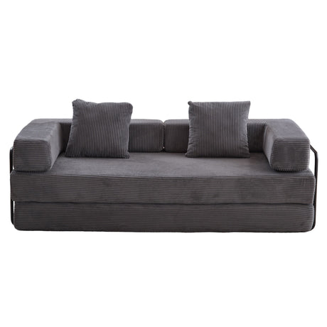 Floor Couch, Convertible Floor Sofa Bed With Pillow Back Support Armrest