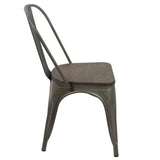 Oregon - Industrial - Farmhouse Stackable Dining Chair (Set of 2) - Antique And Espresso
