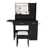 Vanity Desk With LED Mirror Lights And Charging Outlet