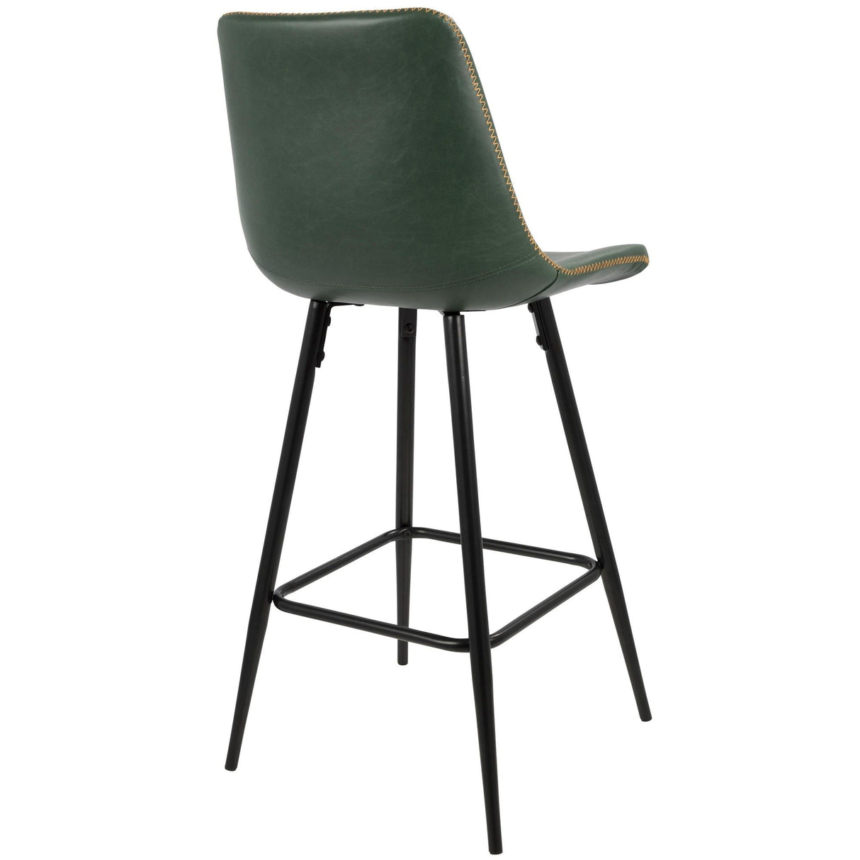 Durango - 26" Counter Stool - Black With Green Vintage Faux Leather (Set of 2)