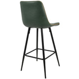 Durango - 26" Counter Stool - Black With Green Vintage Faux Leather (Set of 2)
