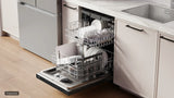 Bosch SHP53EM6N dishwasher angled with door open
