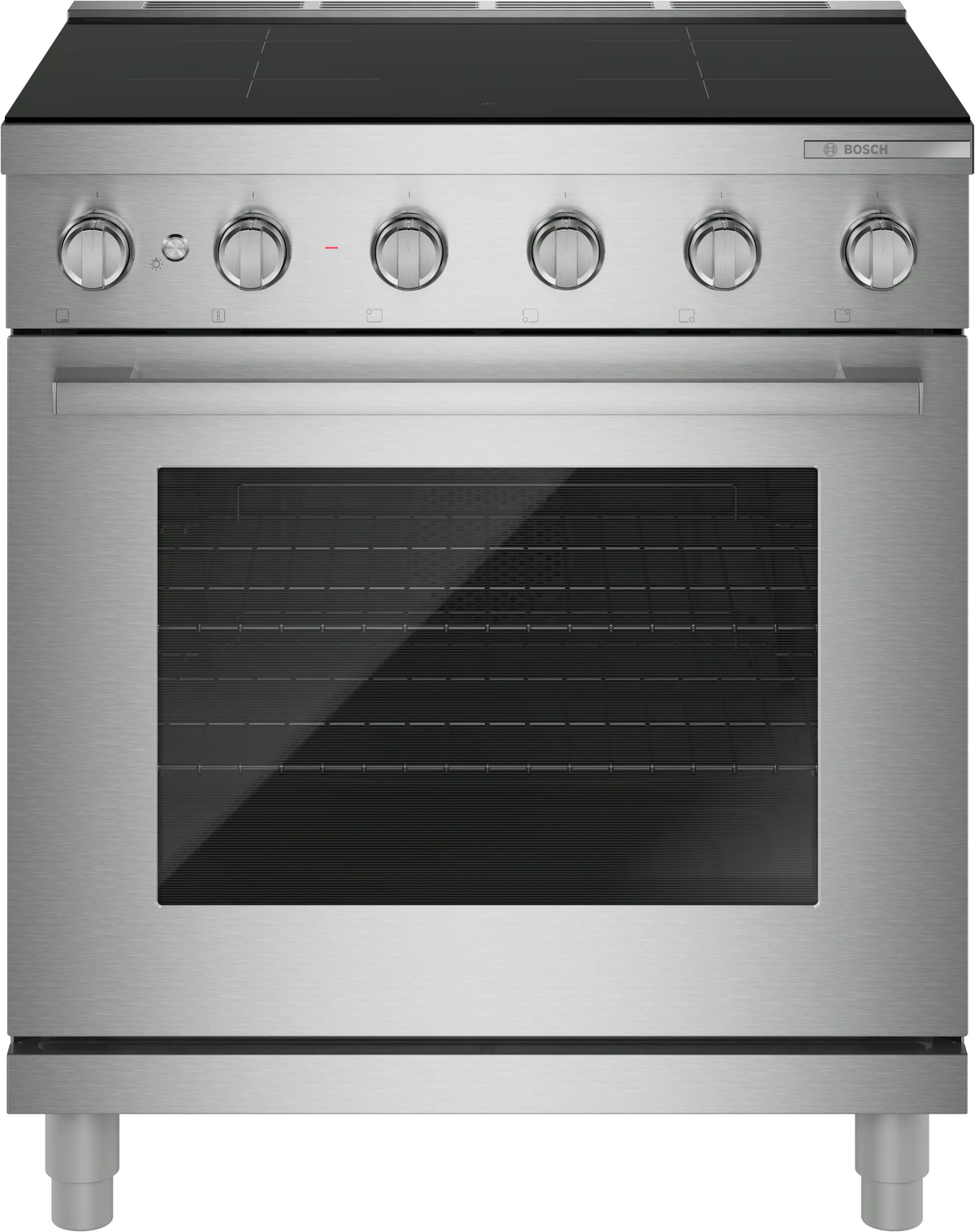 Bosch HIS5057U 30 inch industrial style induction range front view