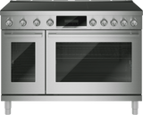 Bosch HIS8857UC 48 inch industrial style induction range stainless steel front view