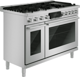 Bosch HDS8857UC dual fuel range cooktop detail