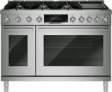 Bosch HDS8857UC 48 Inch Dual Fuel Range stainless steel front view
