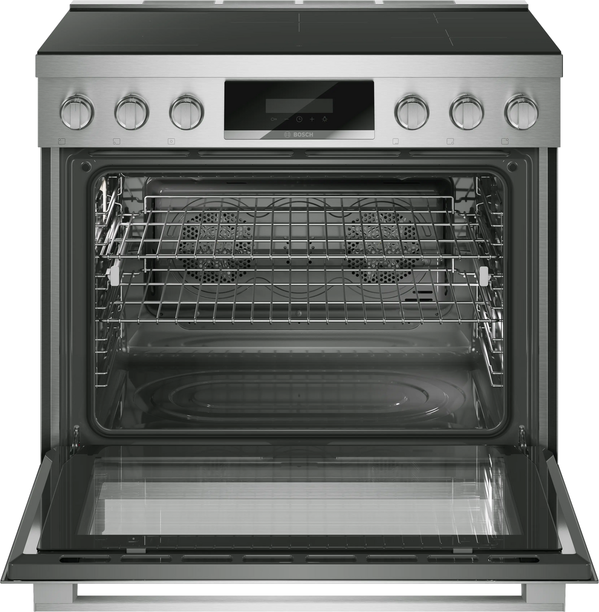 Bosch HIS8657U induction range angled view