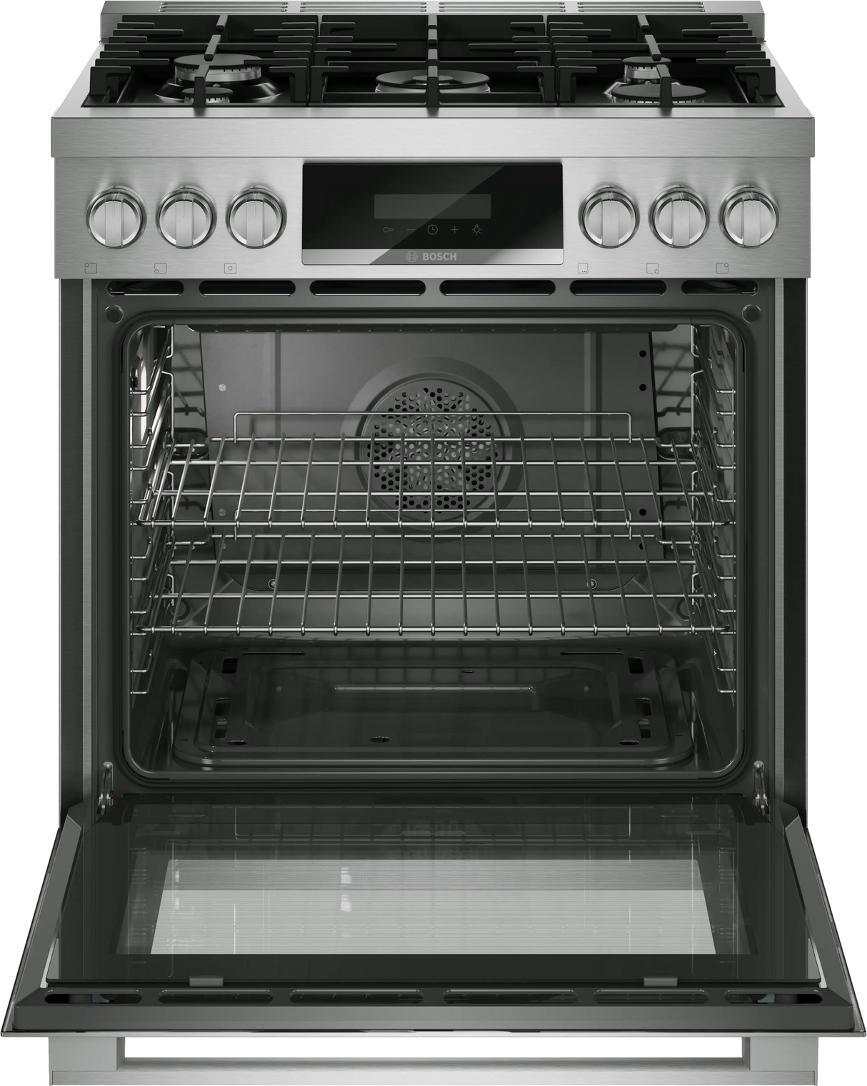 Bosch HGS8057UC gas range angled view