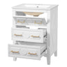 Bathroom Vanity With Sink, Free Standing Single Set, 3 Drawer Storage Cabinet