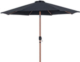 Fiji - Aluminum Patio Umbrella With Square Black And Teak Base