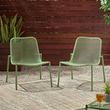 Outdoor Iron Chair With Mesh Design